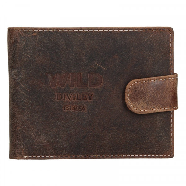 Pánska kožená peňaženka Diviley Wild - hnedá