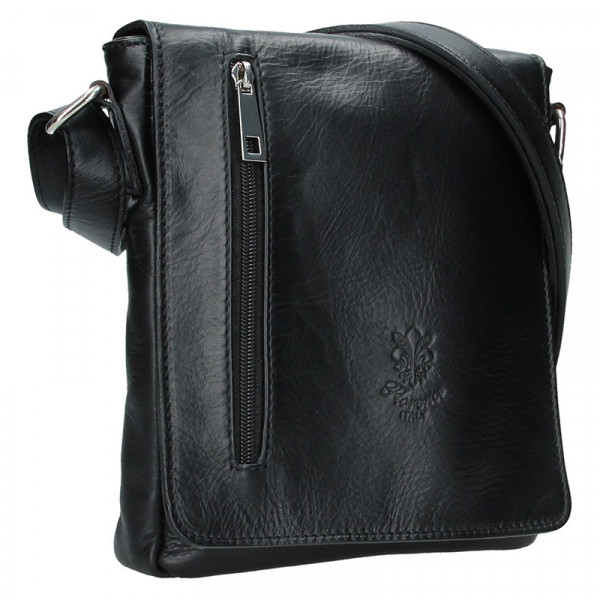 Pánska kožená taška Delami Stefano - čierna