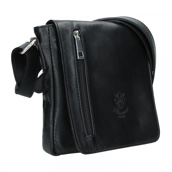 Pánska kožená taška Delami Matteo - čierna