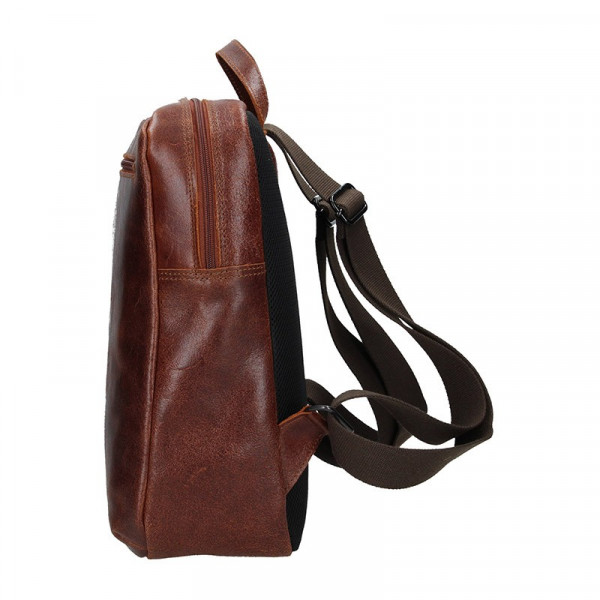 Pánsky kožený batoh Daag Sanco - hnedá