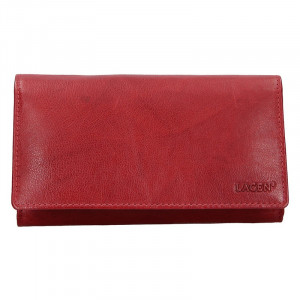 Priestranná dámska kožená peňaženka Lagen Berta - červená