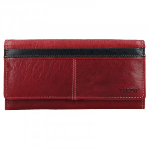 Dámska kožená peňaženka Lagen Katka - červeno-čierna