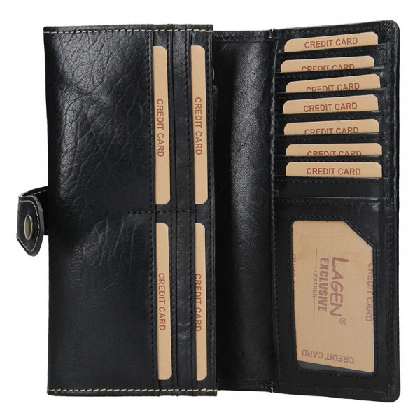 Dámska kožená peňaženka Lagen Berta - čierna