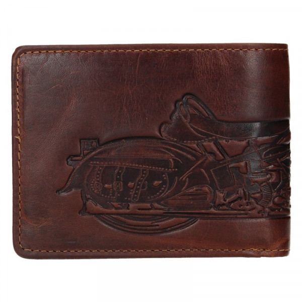 Pánska kožená peňaženka Lagen Moto - hnedá