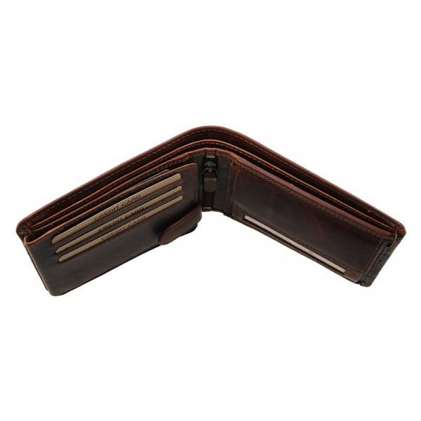 Pánska kožená peňaženka Lagen Moto - hnedá