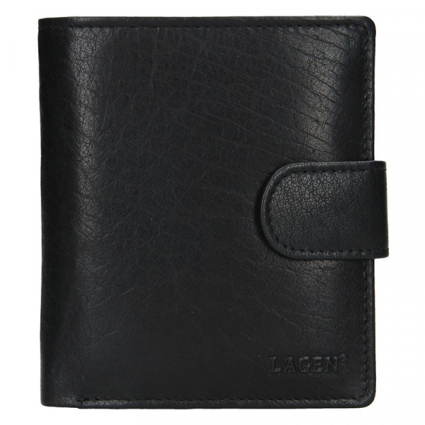 Pánska kožená peňaženka Lagen Katini - čierna