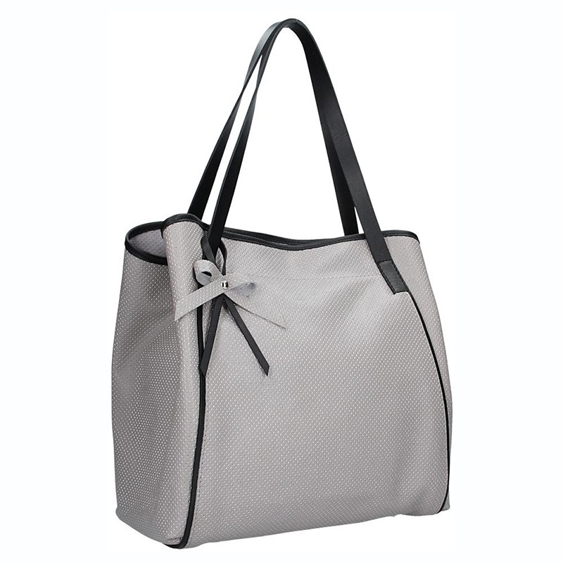 Dámska kožená kabelka Facebag Helena - šedá.