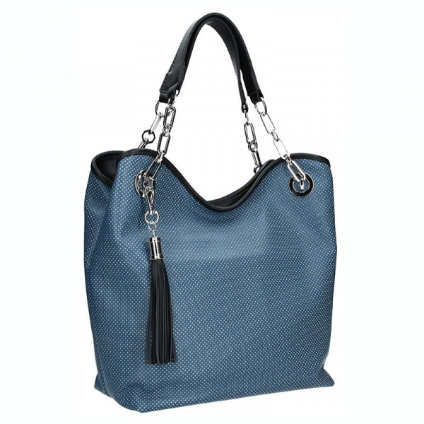 Dámska kožená kabelka Facebag Sofia - modrá