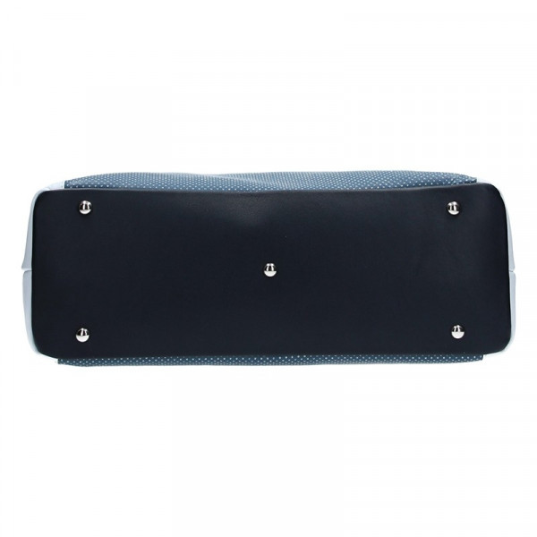 Dámska kožená kabelka Facebag Joana - modro-biela