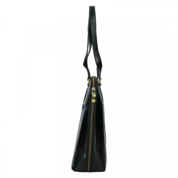 Elegantná dámska kožená kabelka Katan Apolens - čierna