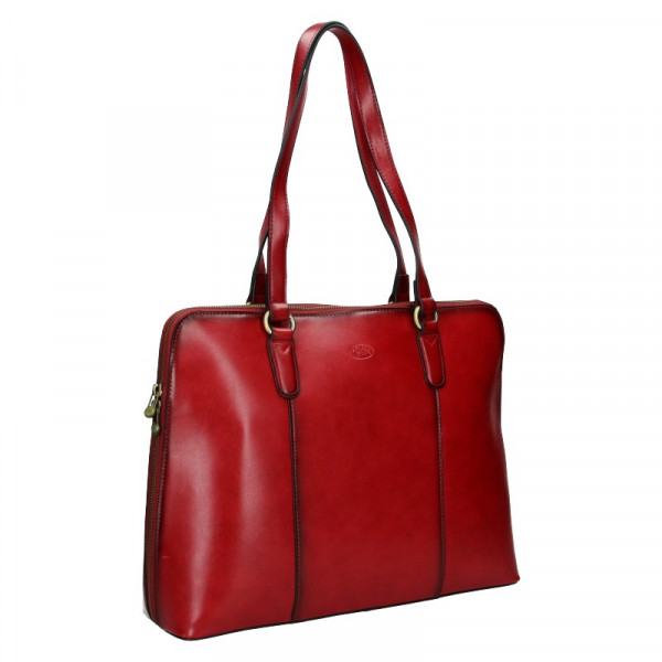 Elegantná dámska kožená kabelka Katan Apolens - červená