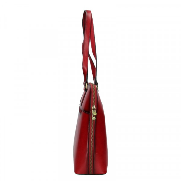 Elegantná dámska kožená kabelka Katan Apolens - červená