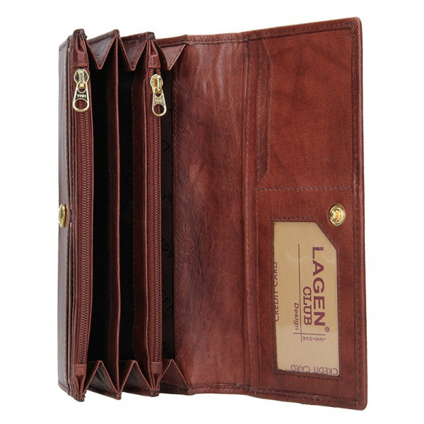 Dámska kožená peňaženka Lagen Zinna - hnedá