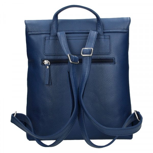 Dámsky kožený batoh Daag Mikaela - modrá