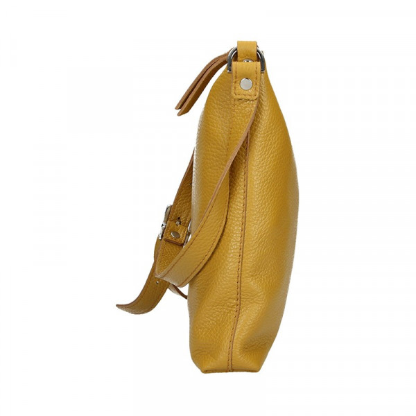 Trendy dámska kožená crossbody kabelka Facebag Elesn - žltá