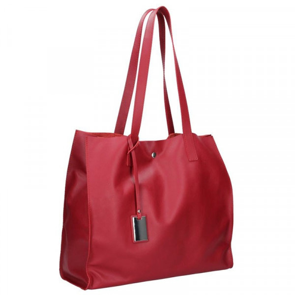 Dámska kožená kabelka Facebag Karolína - červená