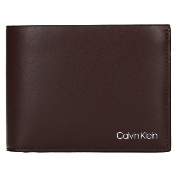 Pánska kožená peňaženka Calvin Klein Ferian - tmavo hnedá