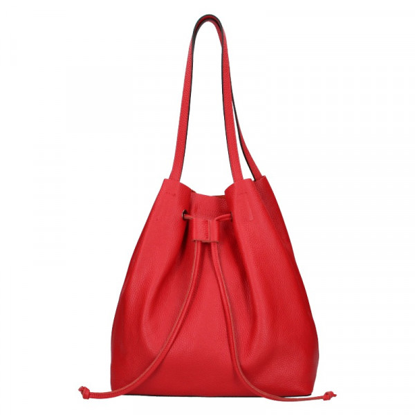Dámska kožená kabelka Unidax Centa - červená