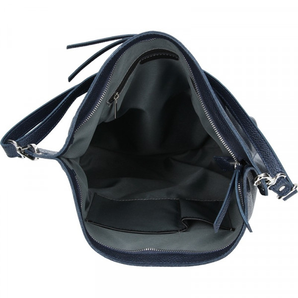 Dámska kožená kabelka Facebag Fiona - modrá