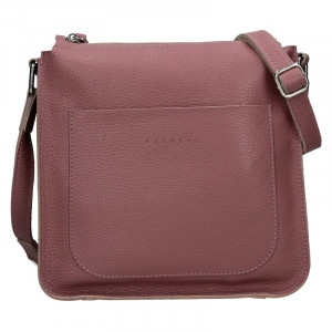 Trendy dámska kožená crossbody kabelka Facebag Miriana - ružová