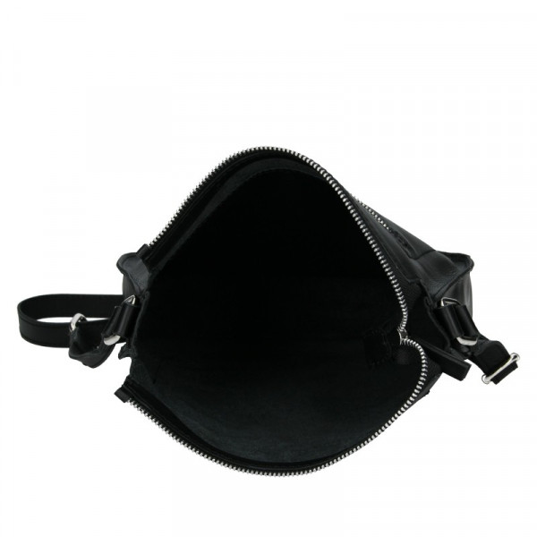 Trendy dámska kožená crossbody kabelka Facebag Miriana - černá