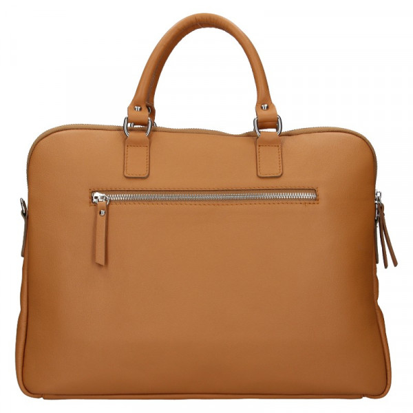Unisex kožená taška na notebook Facebag Milano - hnedá