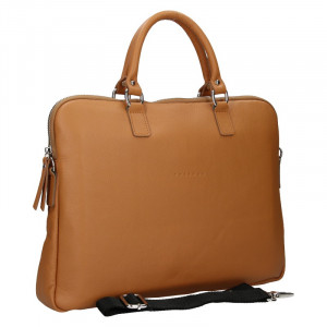 Unisex kožená taška na notebook Facebag Milano - hnedá