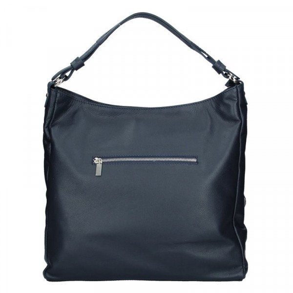 Dámska kožená kabelka Facebag Margaret - bielo-modrá