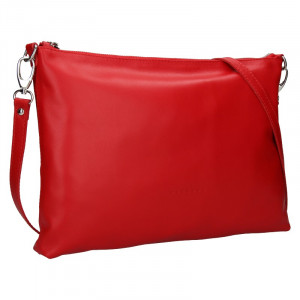 Trendy dámska kožená crossbody kabelka Facebag Elesn - červená