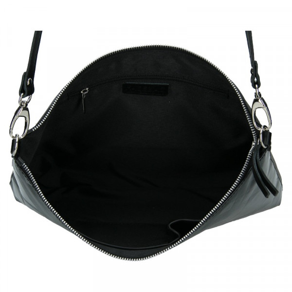 Dámska kožená vzorovaná crossbody kabelka Facebag Elesna - černá