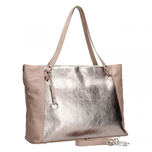 Dámska kožená kabelka Facebag Joana - ružová
