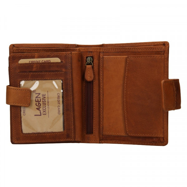 Pánska kožená peňaženka Lagen Klent - hnedá