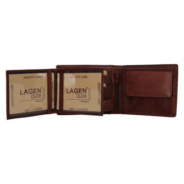 Pánska kožená peňaženka Lagen Aleš - hnedá
