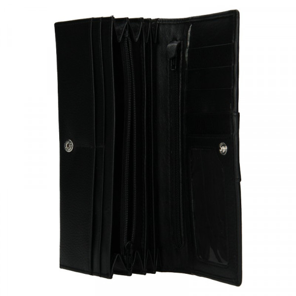 Dámska kožená peňaženka Lagen Marela - čierno-krémová
