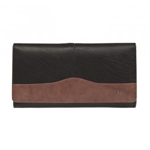 Dámska kožená peňaženka Lagen Veronica - čierno-hnedá