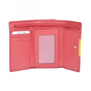 Dámska kožená peňaženka Lagen Marela - ružovo-žltá