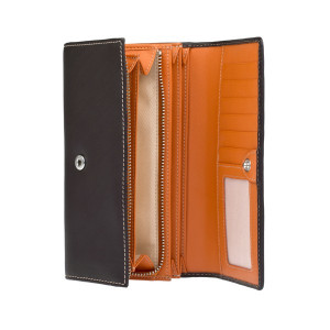Dámska kožená peňaženka Lagen Jiřina - hnedo-oranžová