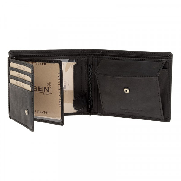 Pánska kožená peňaženka Lagen Markus - čierna