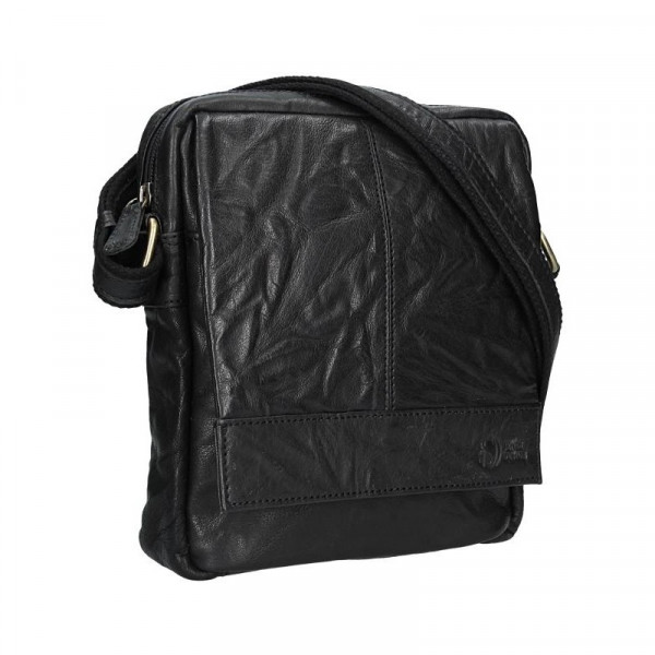 Pánska kožená taška cez rameno SendiDesign Mattia - čierna
