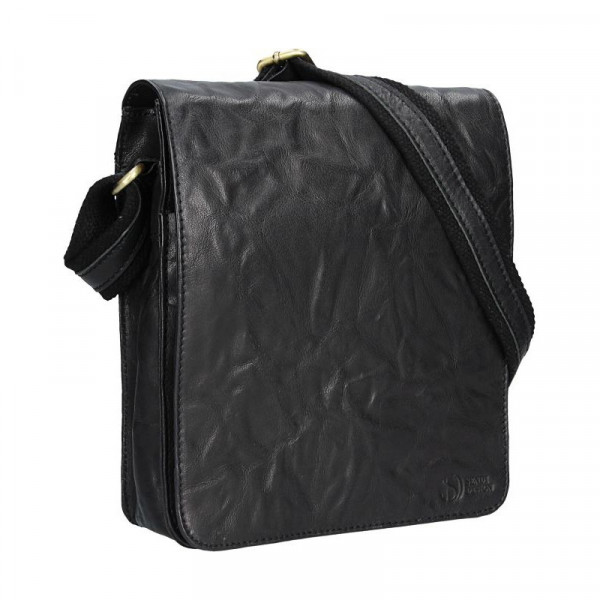 Pánska kožená taška cez rameno SendiDesign Stefano - čierna