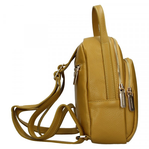 Dámsky kožený batoh Marina Galanti Paole - žltá