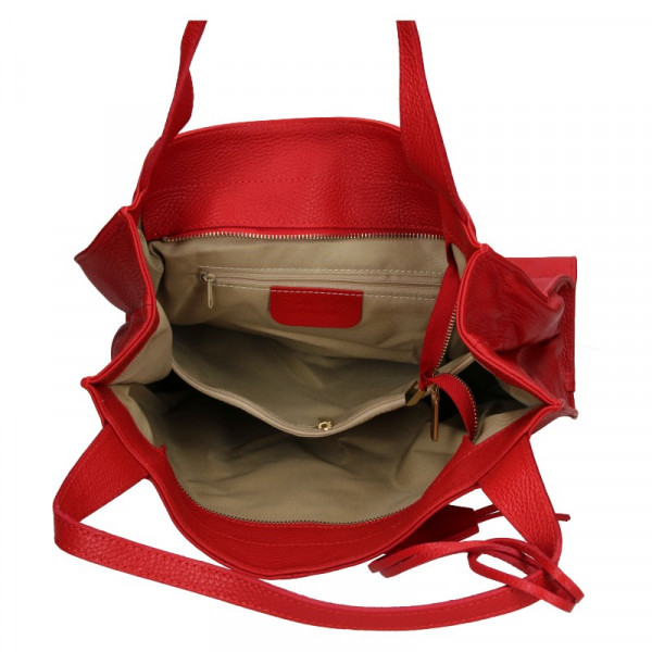 Dámska kožená kabelka Marina Galanti Apolena - červená