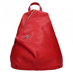 Dámsky kožený batoh Marina Galant Sofia - červená