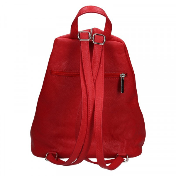 Dámsky kožený batoh Marina Galant Sofia - červená