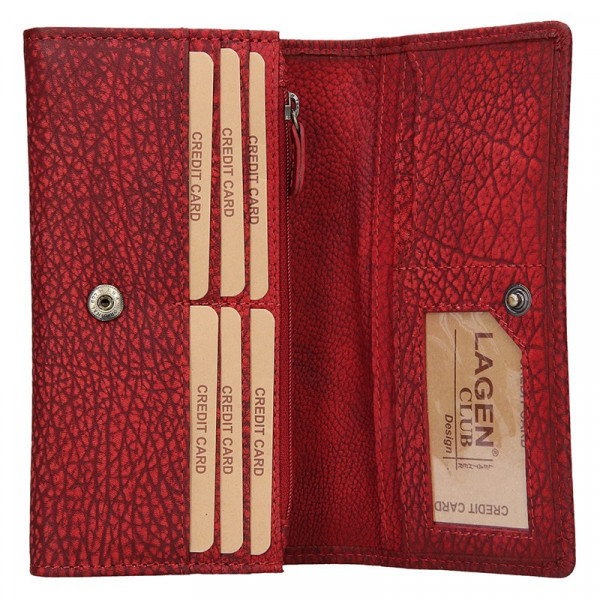 Dámska kožená peňaženka Lagen Lussy - červená