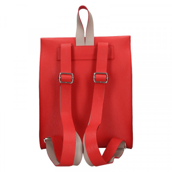 Dámsky kožený batoh Facebag Apolens - červená
