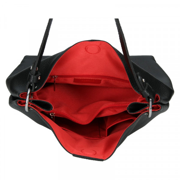 Dámska kožená kabelka Facebag Lilles - čierna