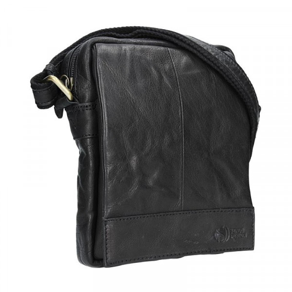 Pánska kožená taška cez rameno SendiDesign Eduardo - čierna