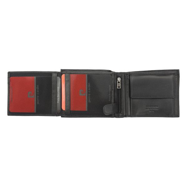 Pánska kožená peňaženka Pierre Cardin Jack - čierno-červená