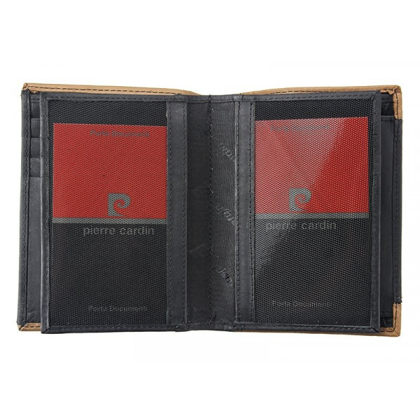 Pánska kožená peňaženka Pierre Cardin Josh - čierno-hnedá